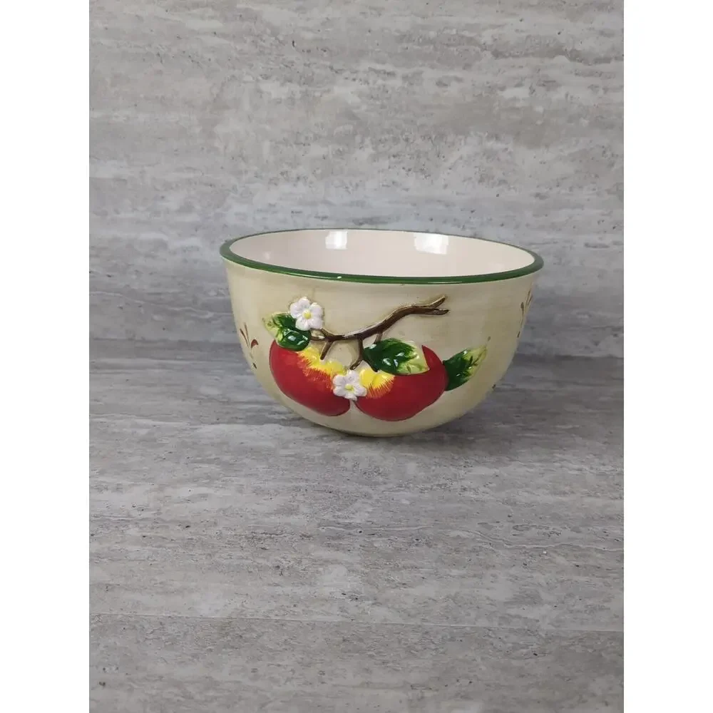 Nesting‎ Mixing Bowls Set Of 3, Apple Tree Design, Ceramic